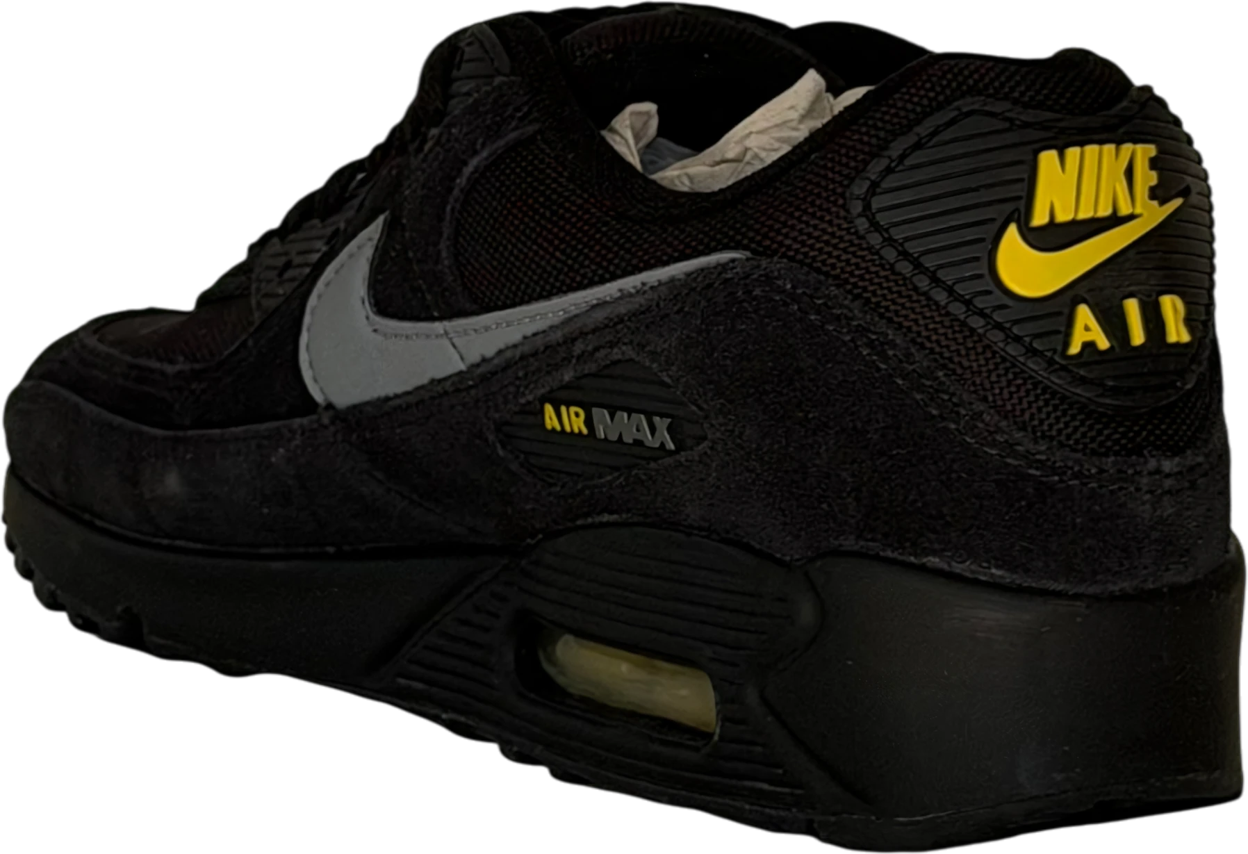 Black Yellow Strike Metallic Cool Grey – Schräg von hinten