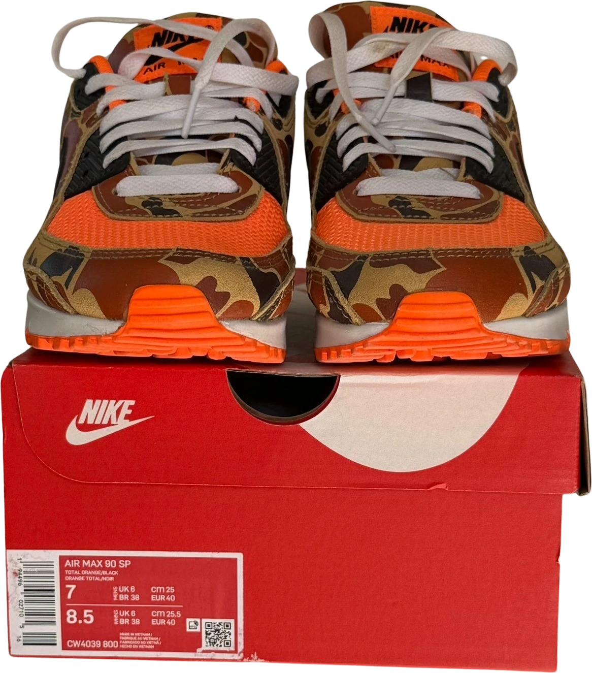 Duck Camo Orange – Paar mit Kartonetikett